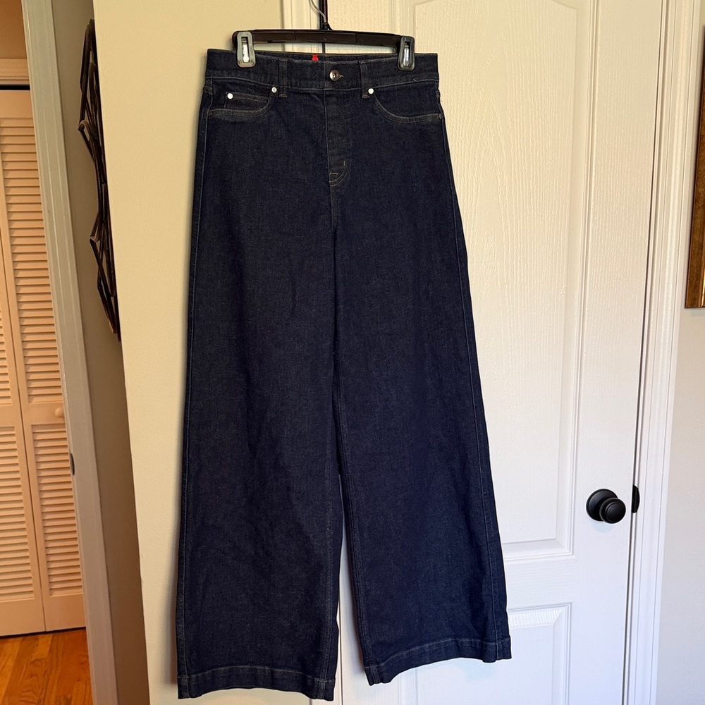SPANX Wide-Leg Dark Indigo Denim Jeans